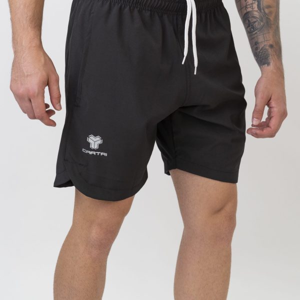 CARTRI SHORTS EINDHOVEN-BLACK-Cartris shorts til herre, i ånbart stof der gør dem behagelig at bevæge sig i .